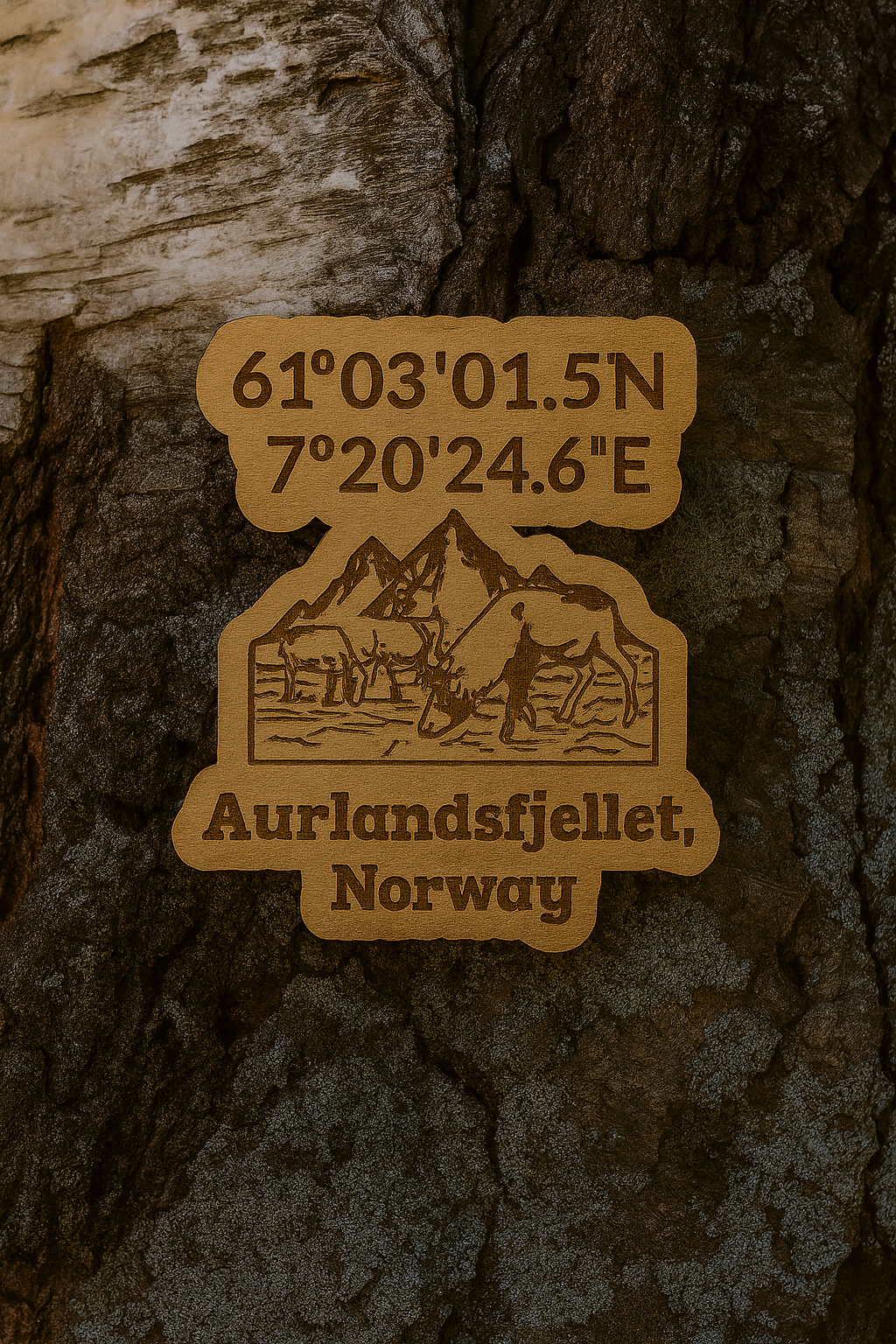 Aurlandsfjellet with Deers 40x50mm magnet