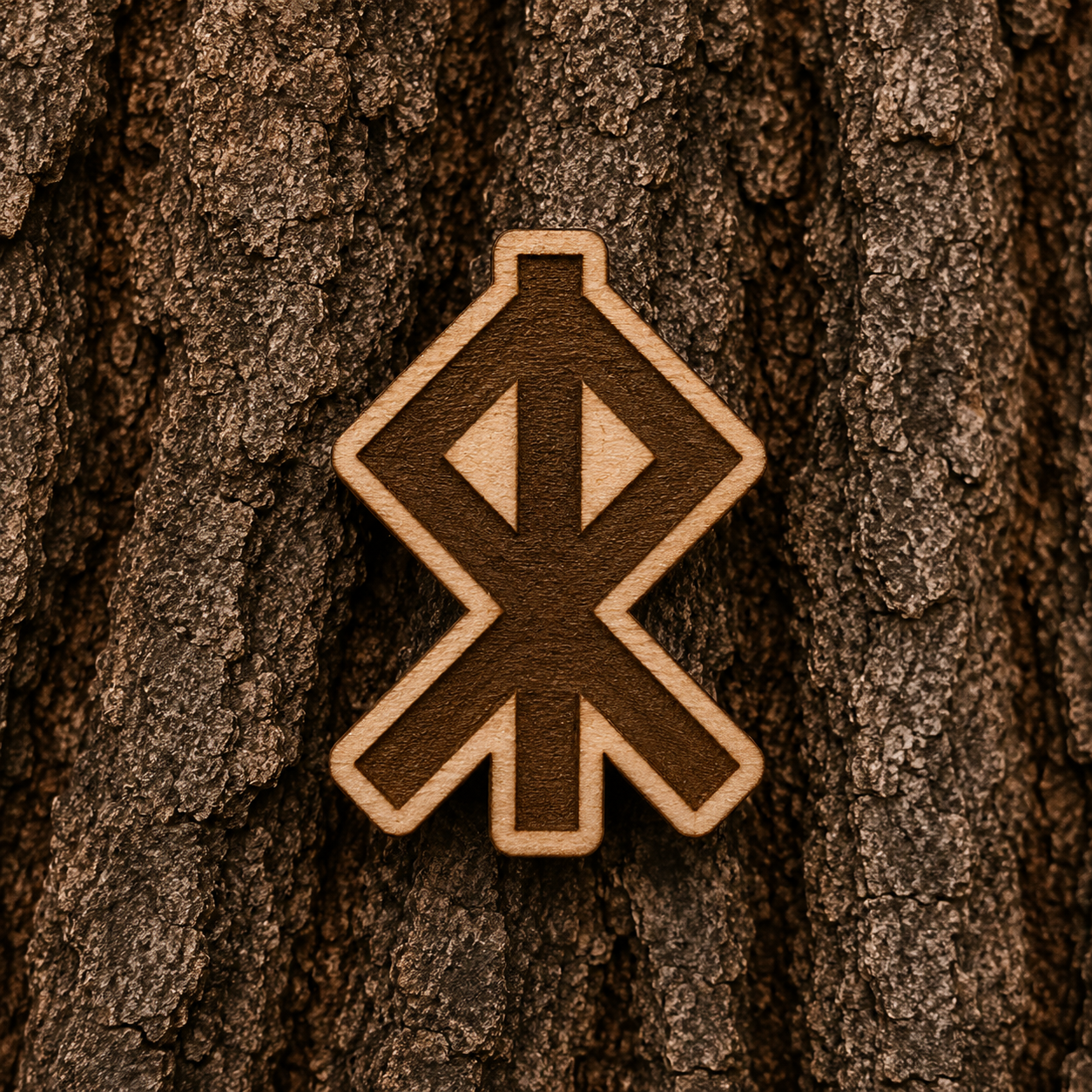 Courage rune 23x16mm pin