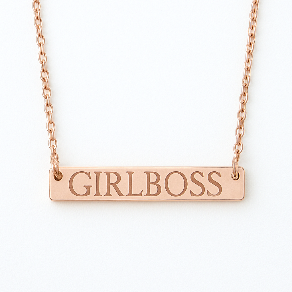 Girlboss bar necklace- Stainless Steel