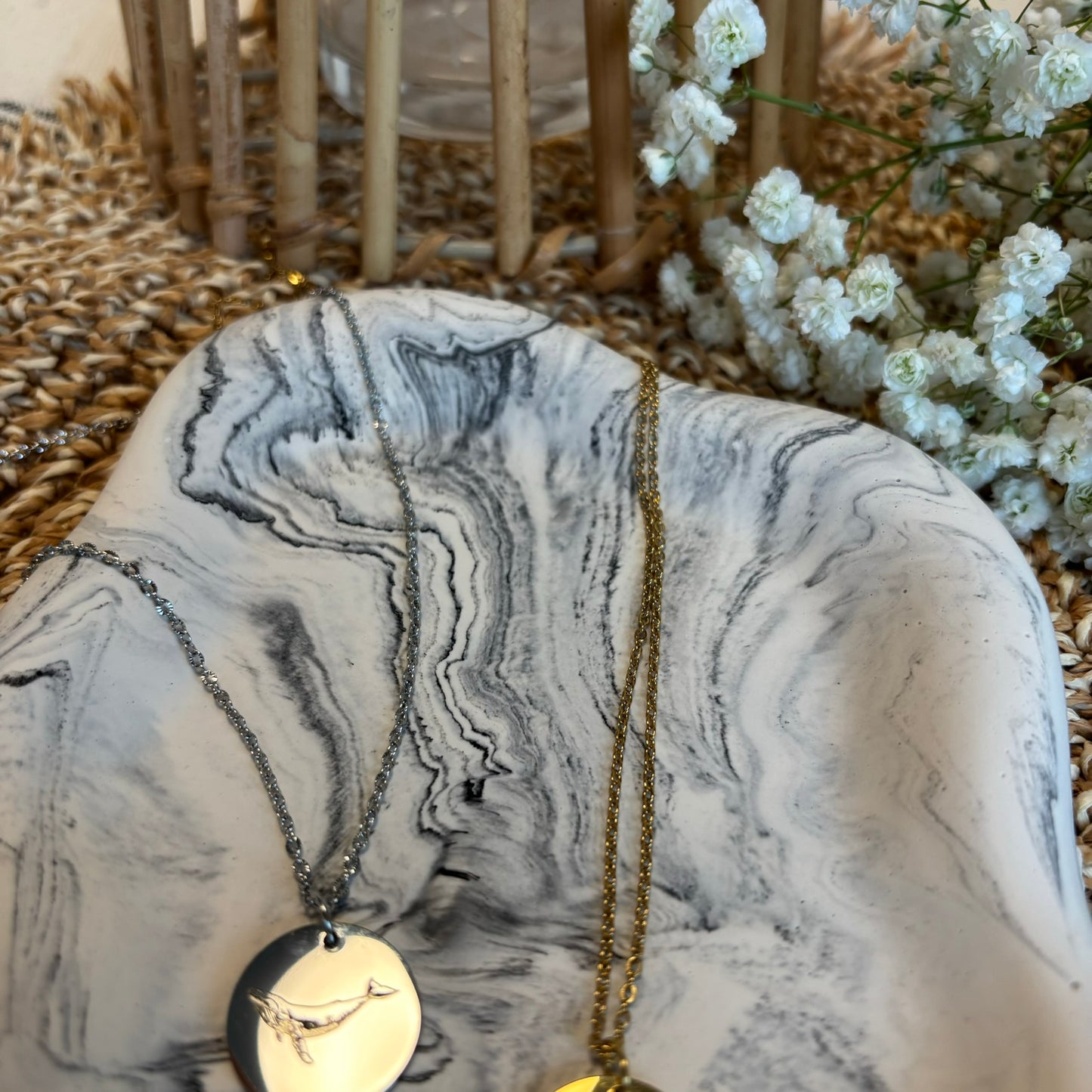 Cloud Tray for jewellery- White and Black marble