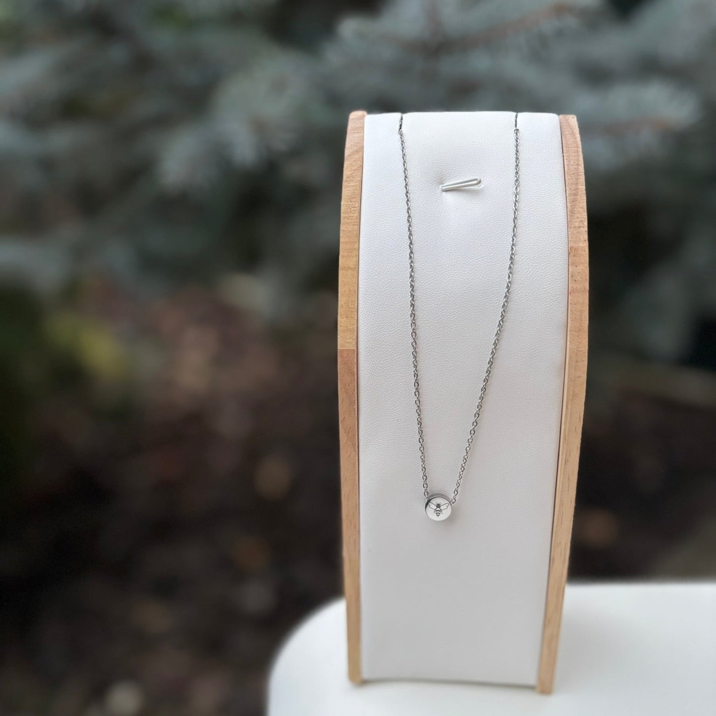 Biene Mini Round Halskette Edelstahl