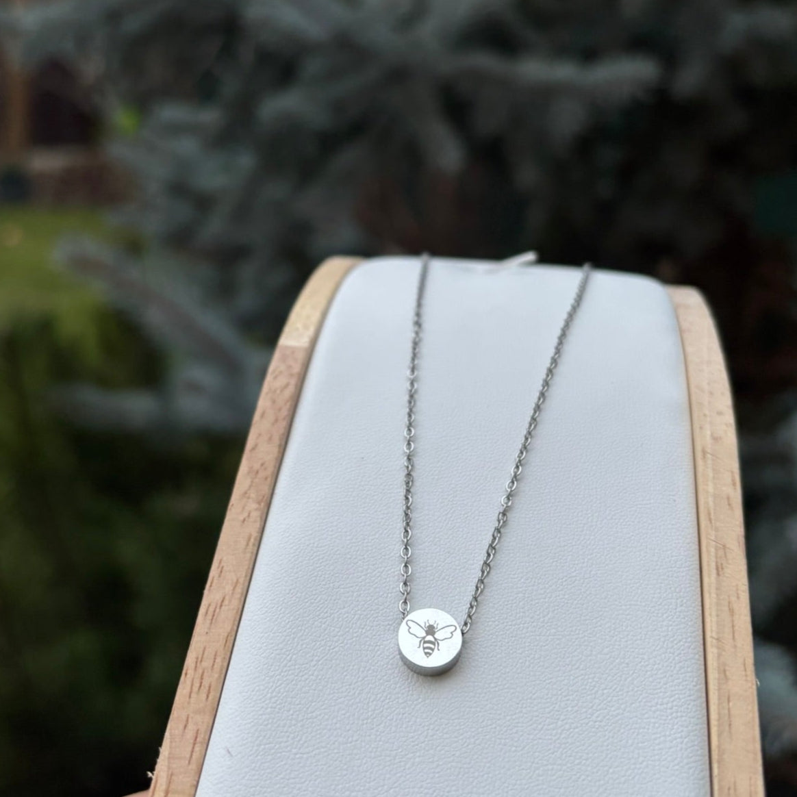 Biene Mini Round Halskette Edelstahl