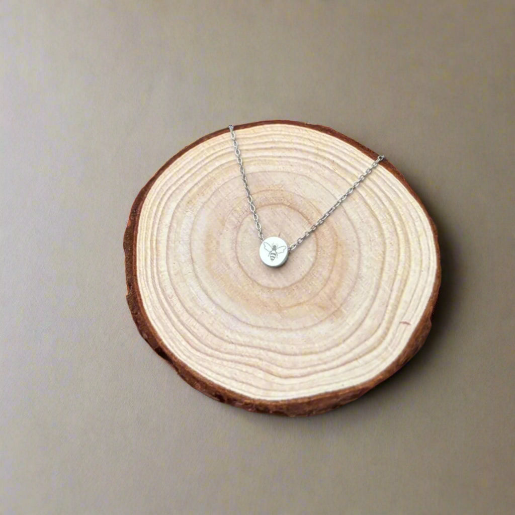 Biene Mini Round Halskette Edelstahl