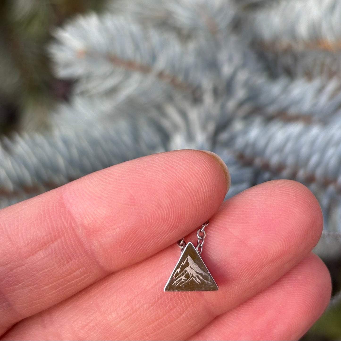 Berg driehoek ketting - roestvrij staal