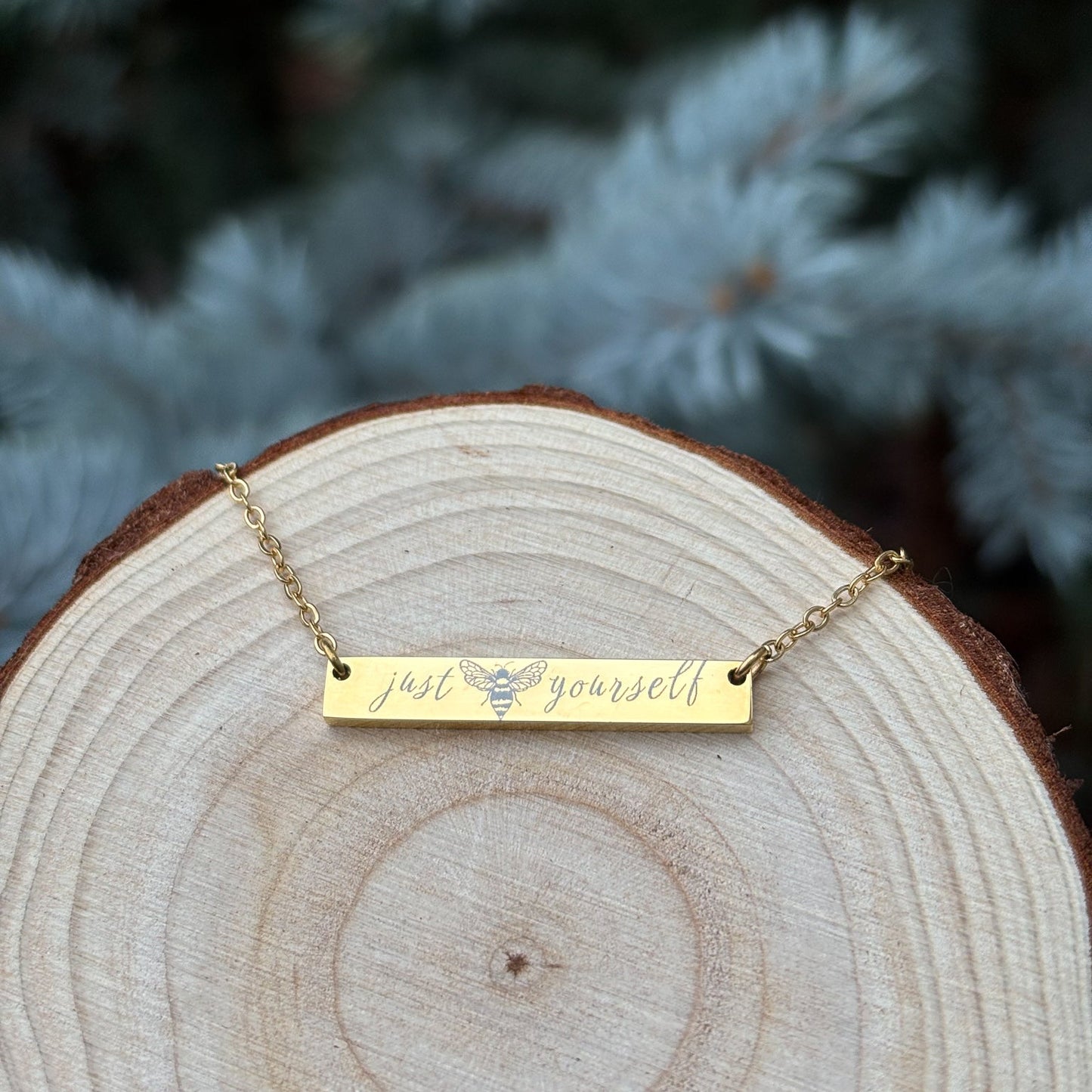 BEE selbst Bar Halskette aus Edelstahl