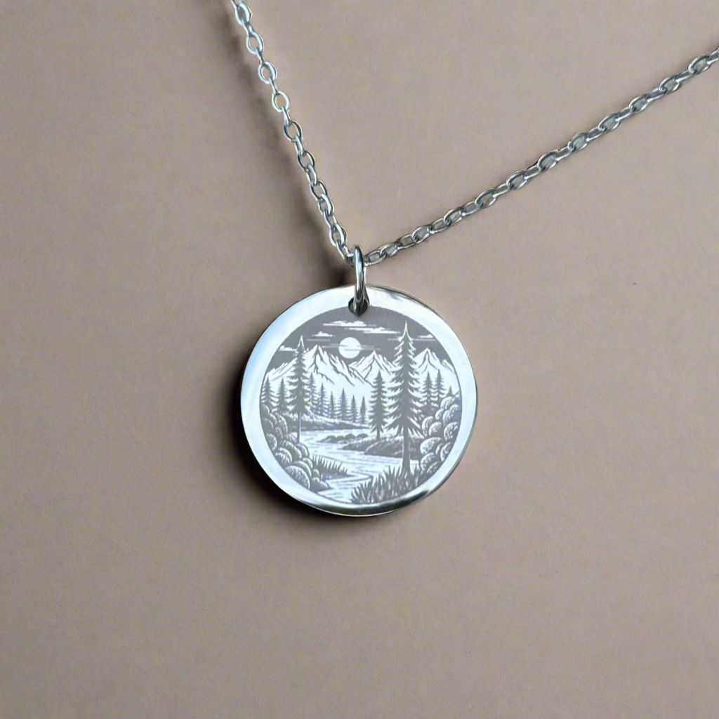 Norwegian forest by night 19mm necklace- Stainless Steel