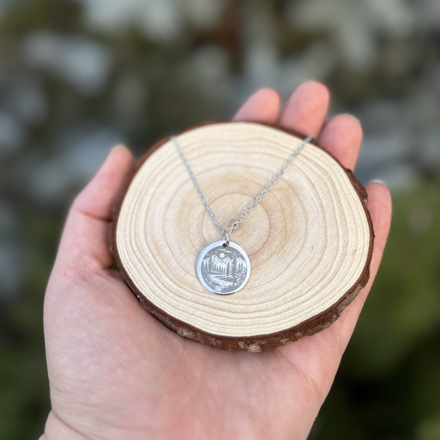 Norwegian forest by night 19mm necklace- Stainless Steel
