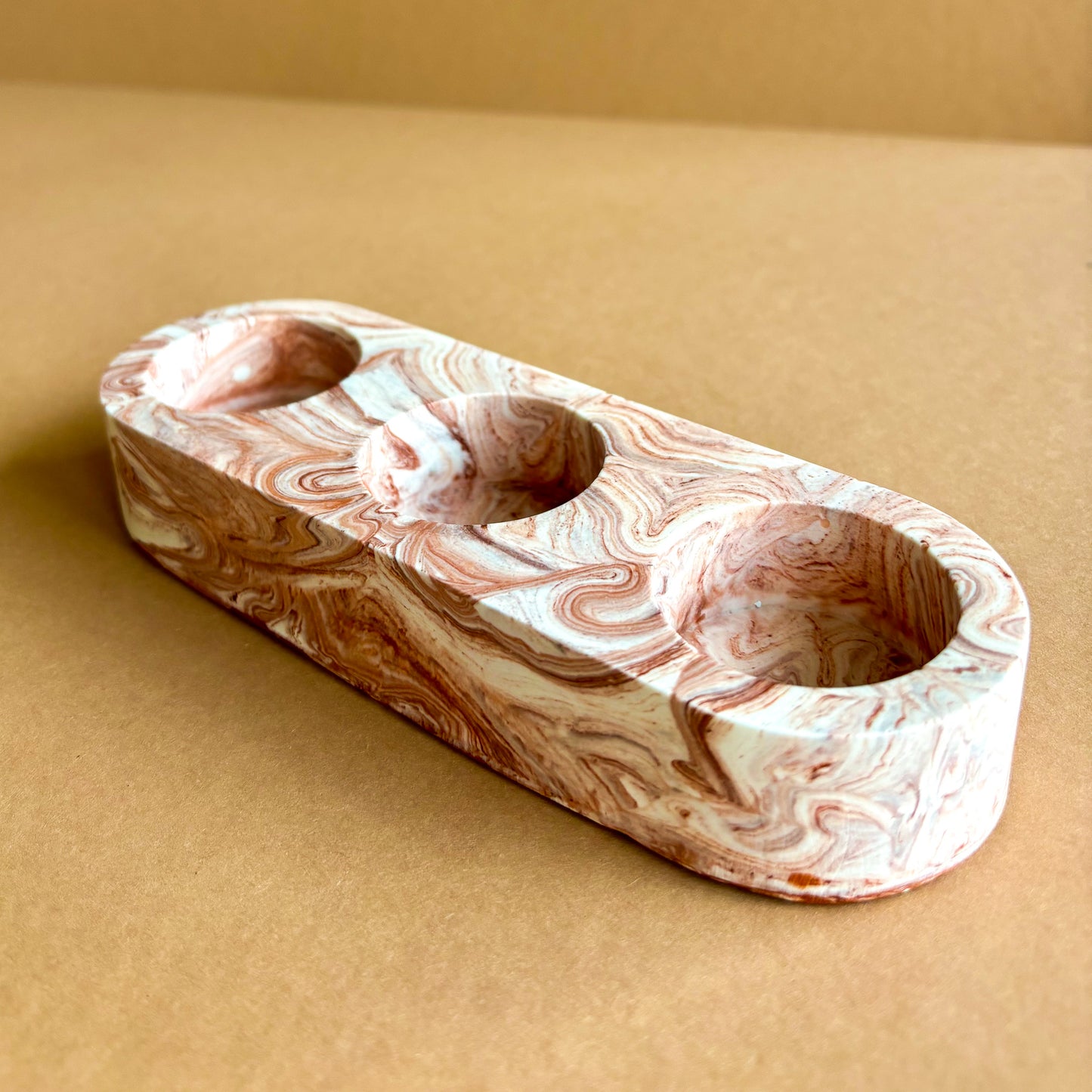 Porta velas de té - Mármol terracota