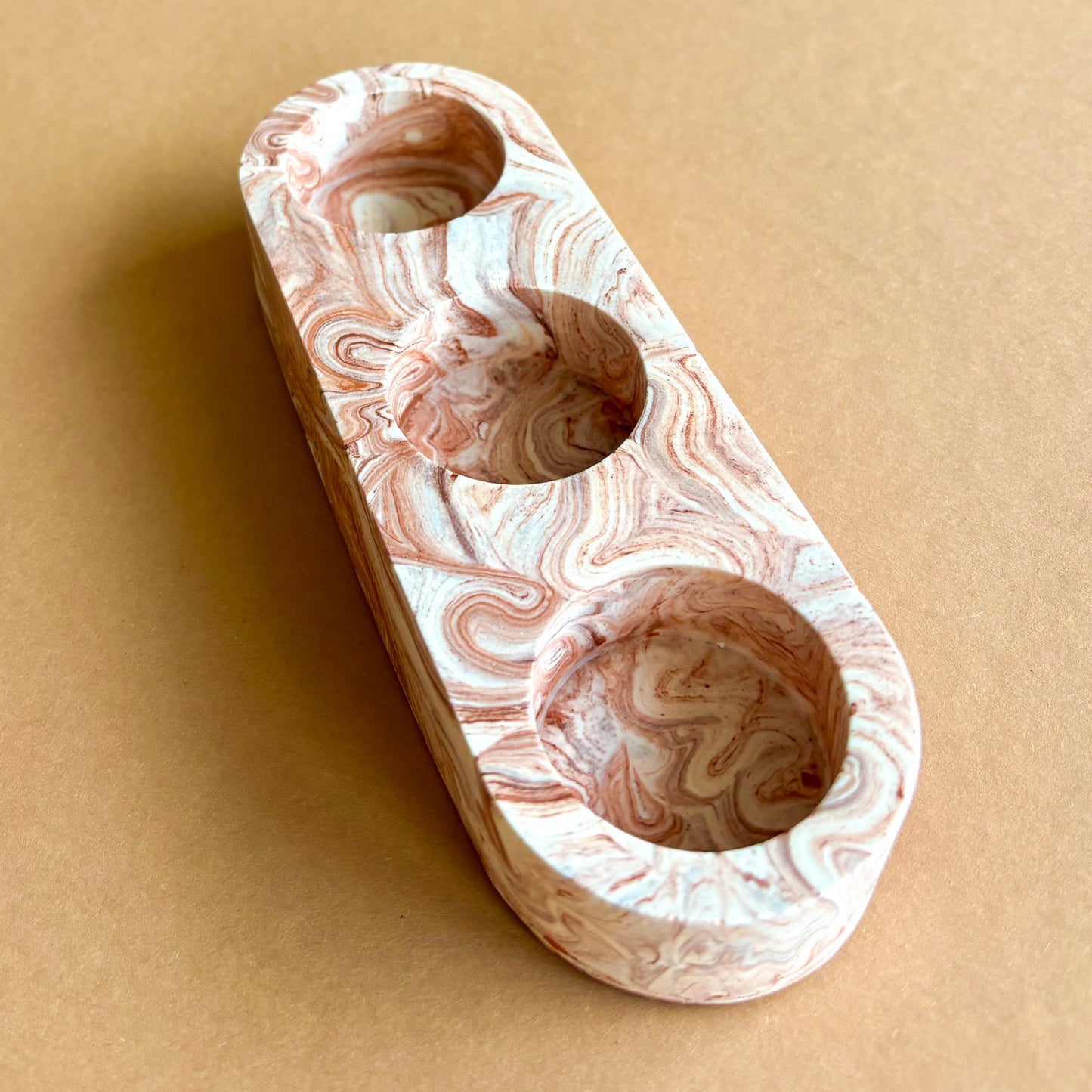 Porta velas de té - Mármol terracota