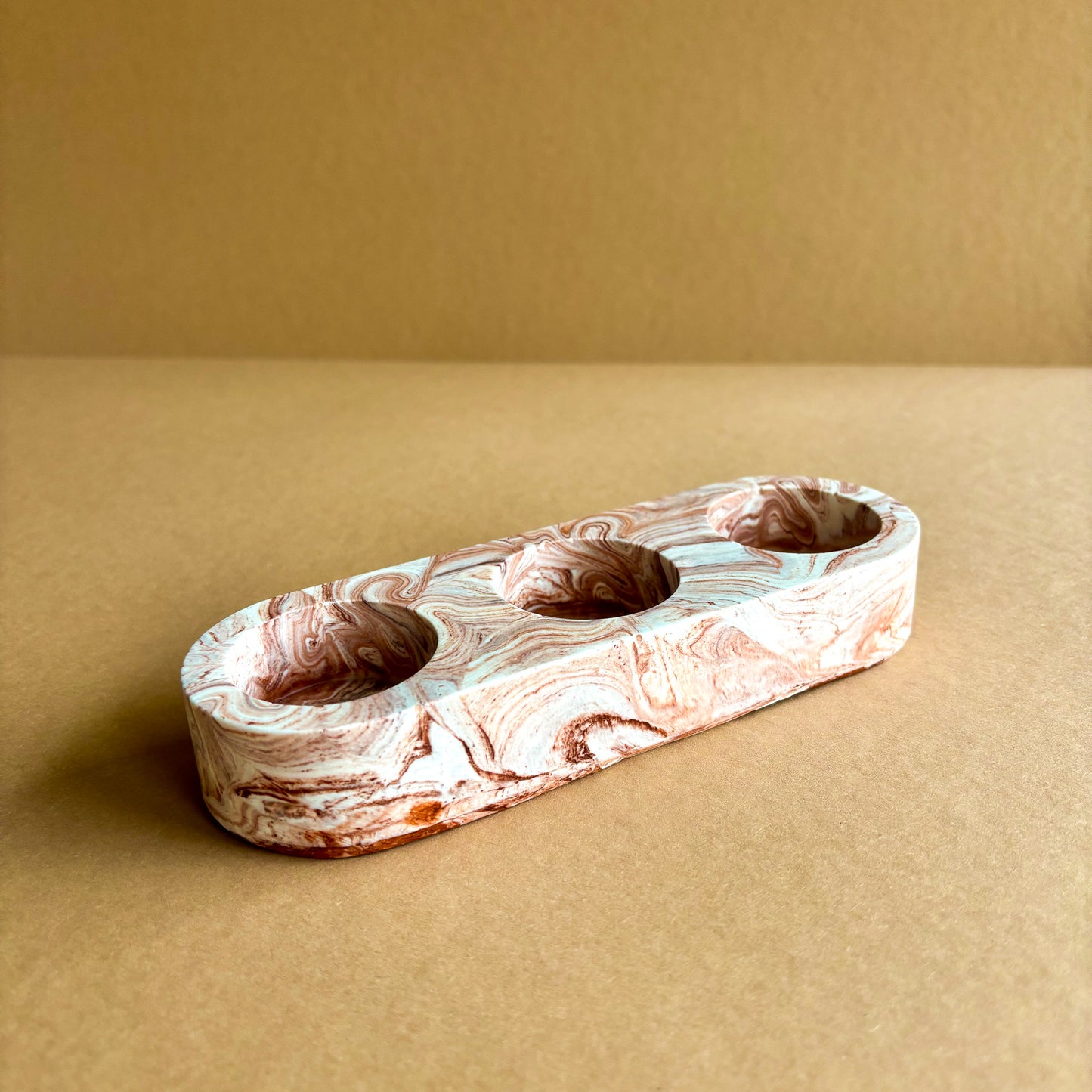 Porta velas de té - Mármol terracota