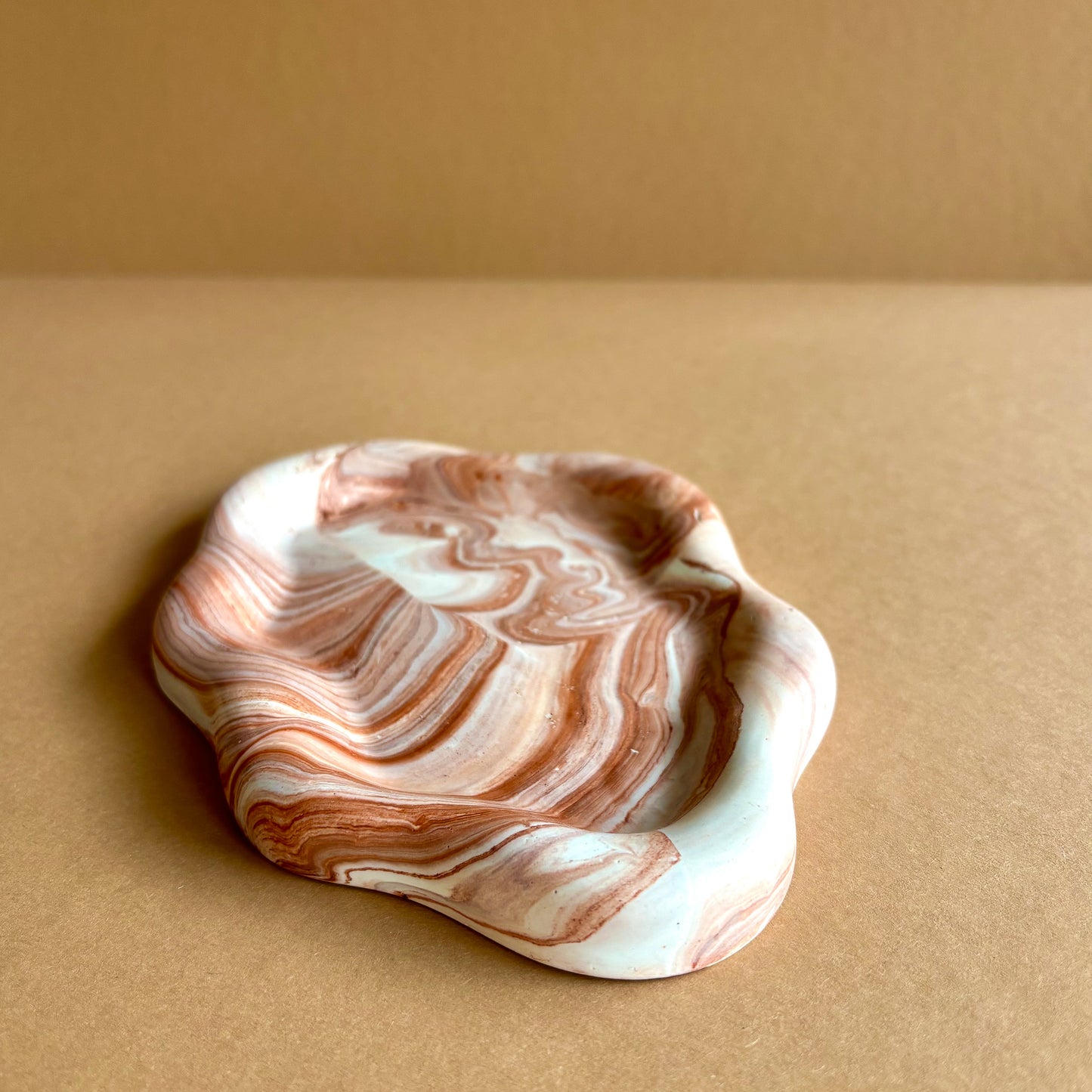 Cloud Tray for jewellery- Terracotta marble