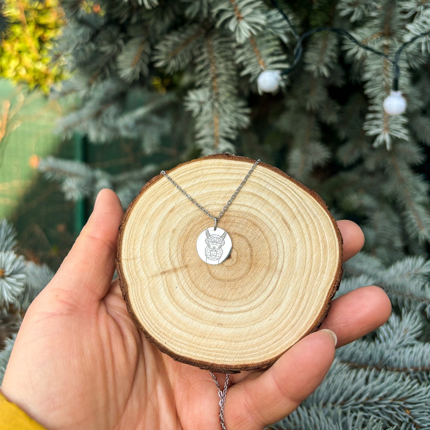 Lama's hoofdketting - roestvrij staal goud