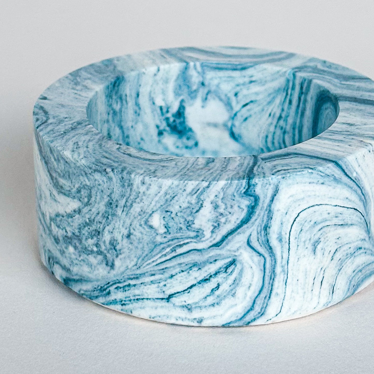 Portavelas individual - Mármol azul verdoso
