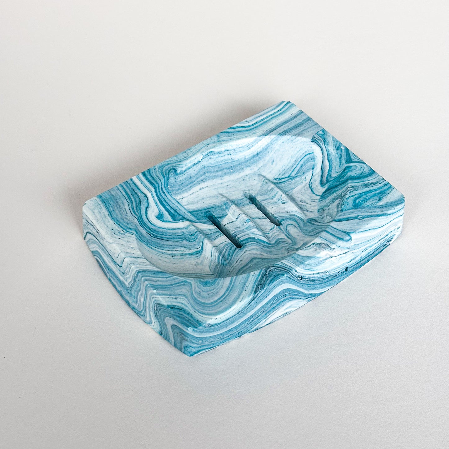 Jabonera rectangular - Mármol azul turquesa