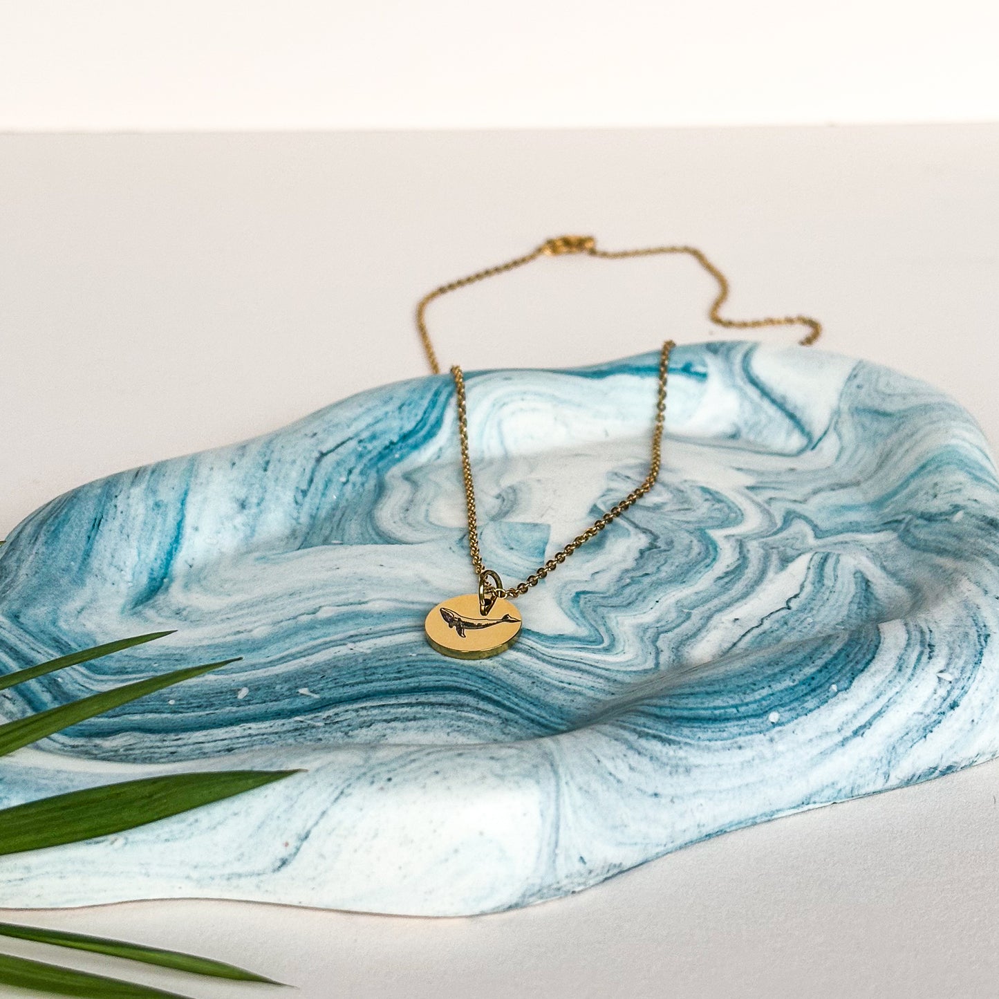 Cloud Tray na šperky - Teal modrý mramor