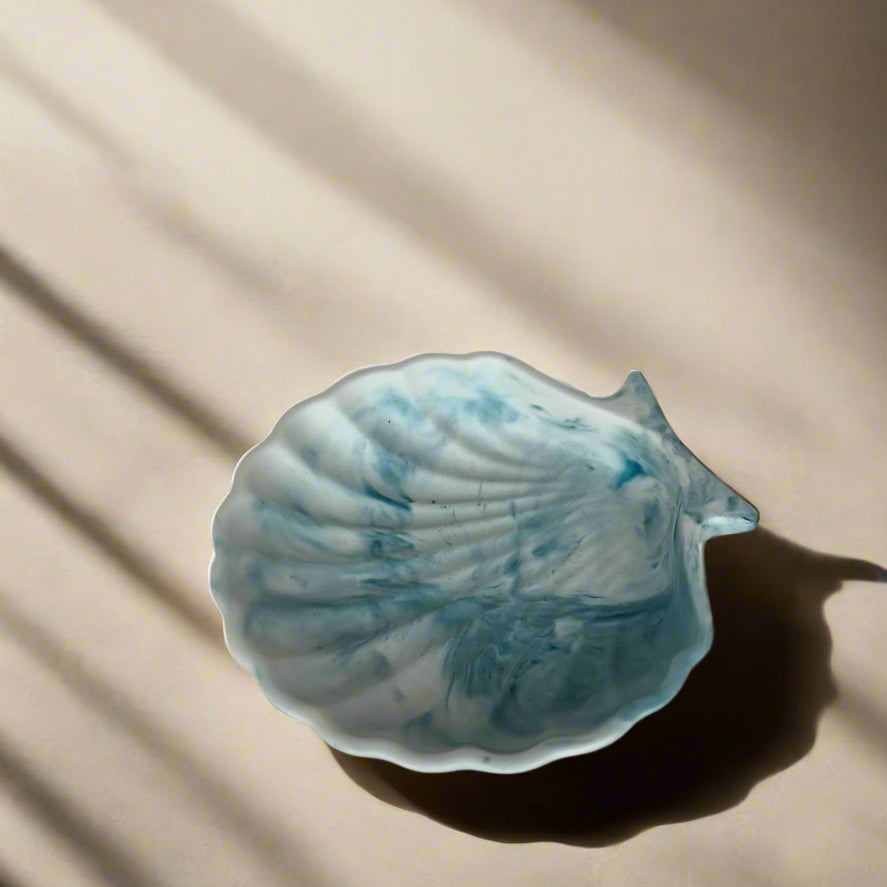 Schelp sieraad voor sieraden - Blauwgroen marmer