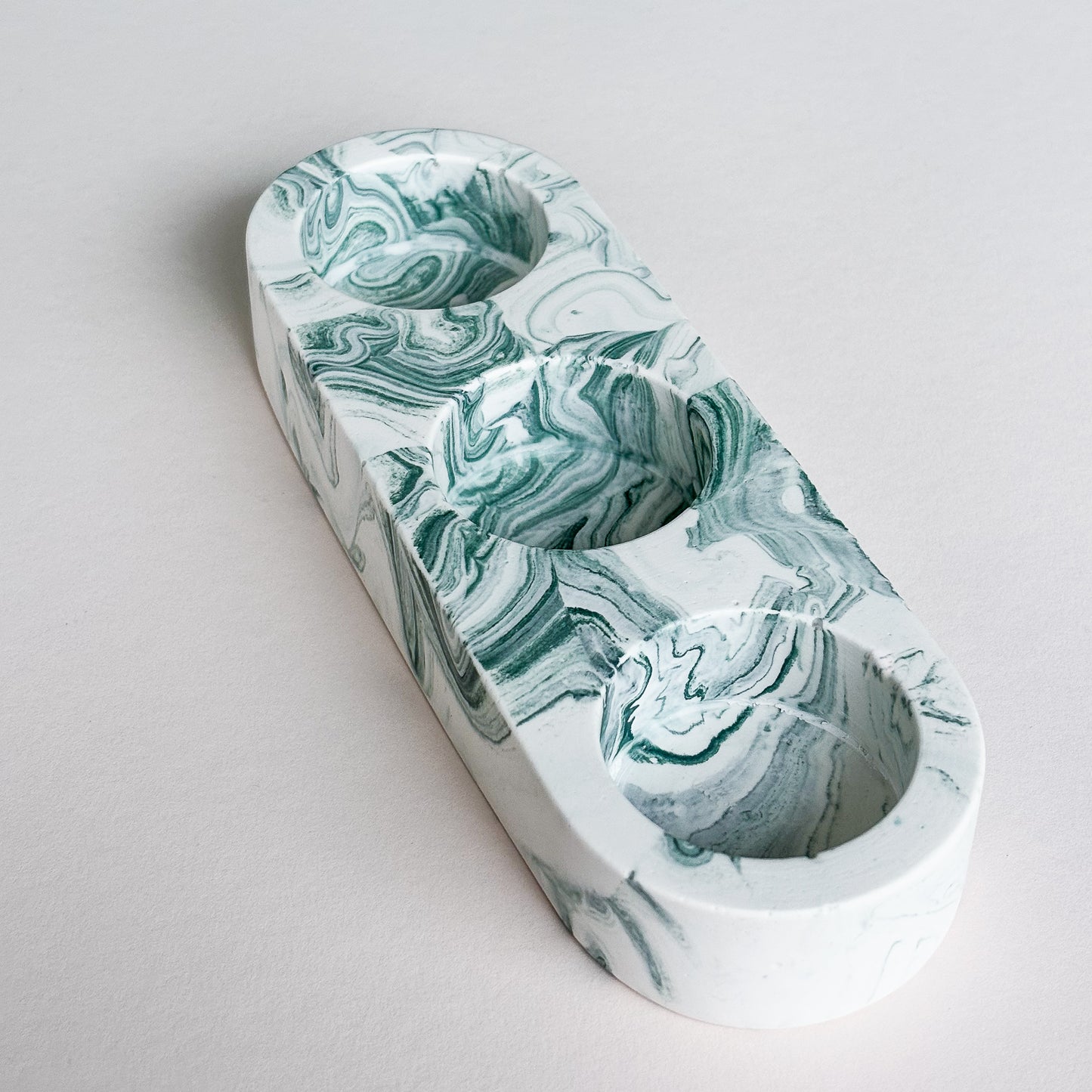 Tealights stand- Sage green marble