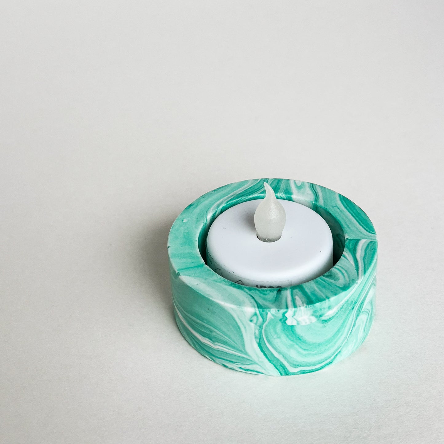 Tealight holder single- Aquamarine marble