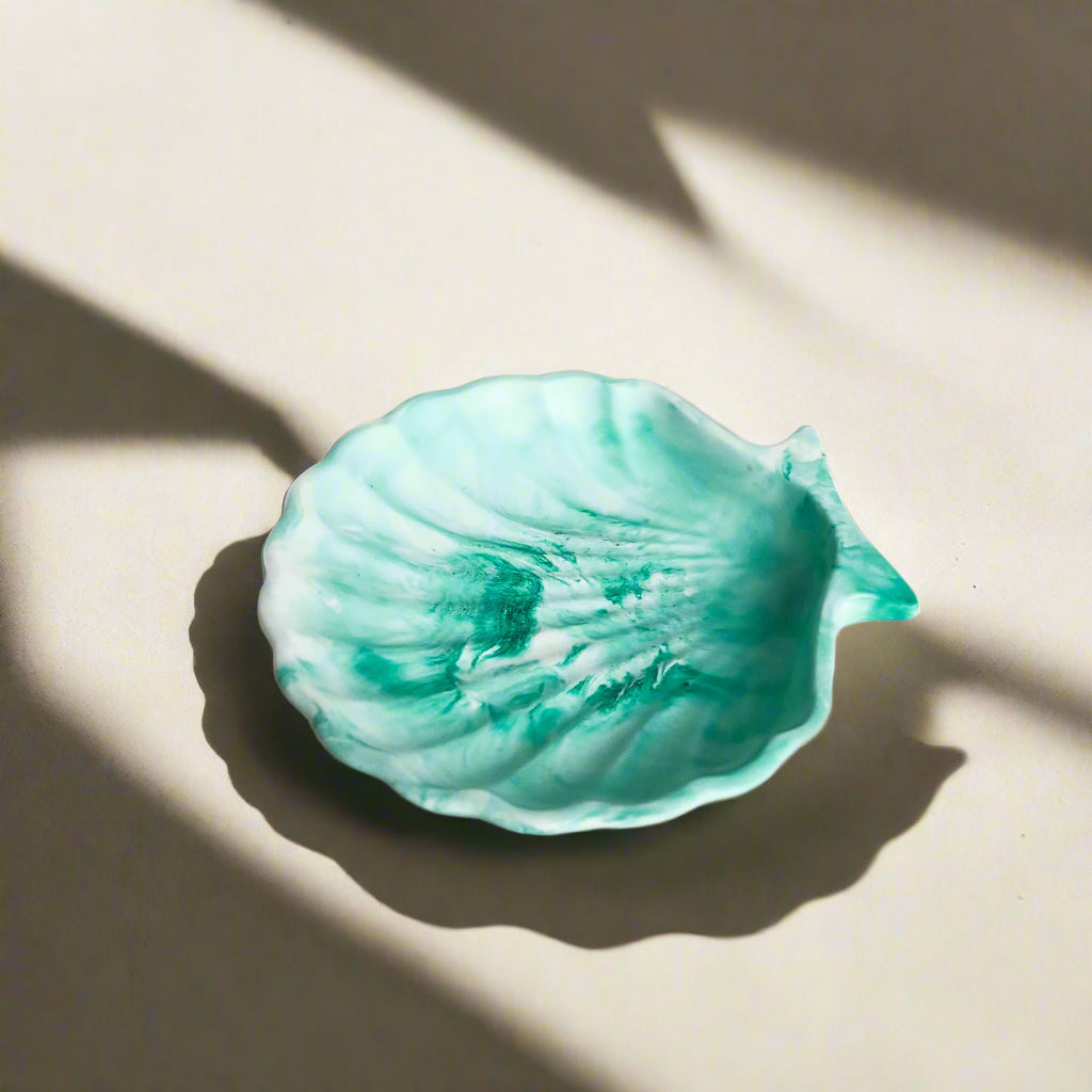 Shell Trinket na šperky - Akvamarínová mramor