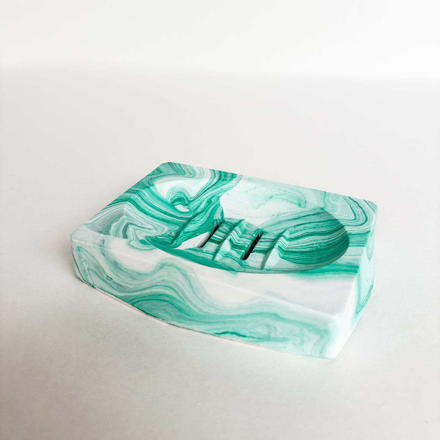 Såpefat rektangulær - akvamarin marmor