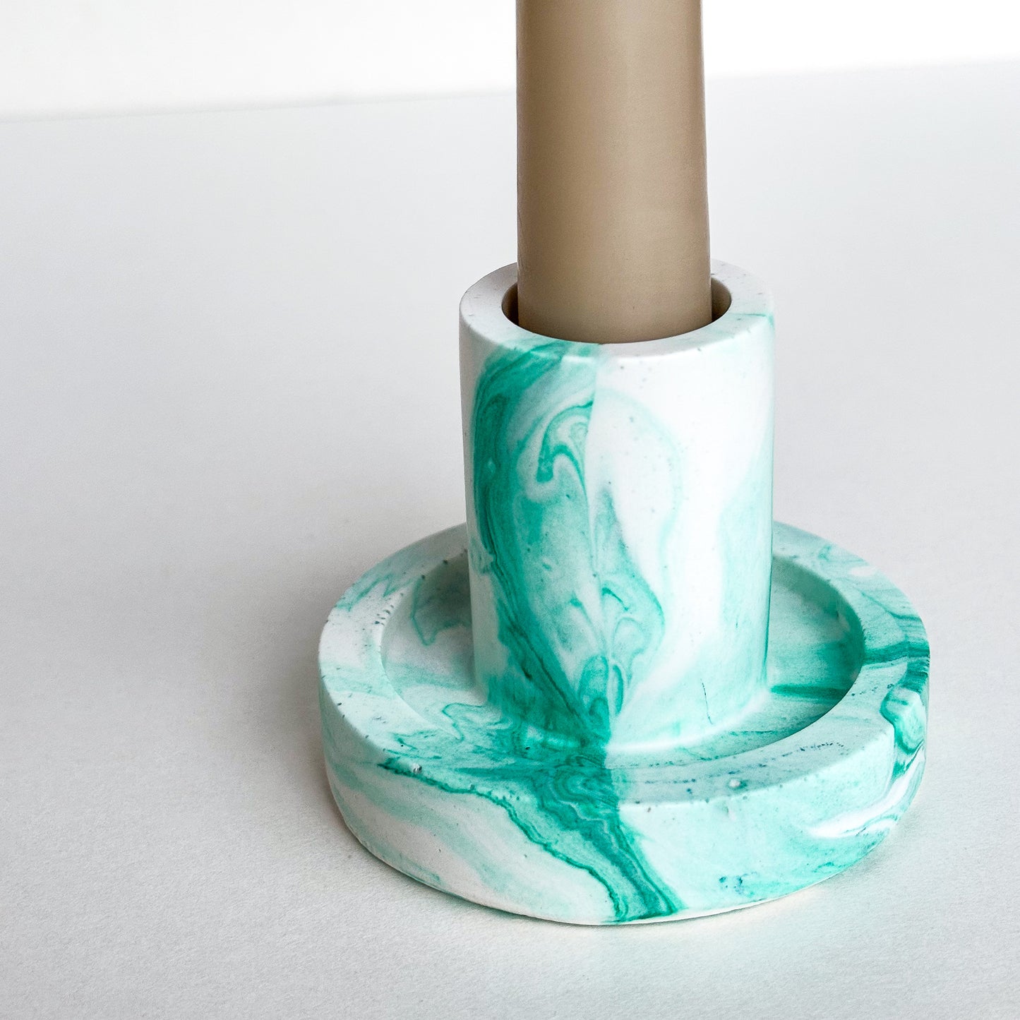 Candlestick holder- Aquamarine marble