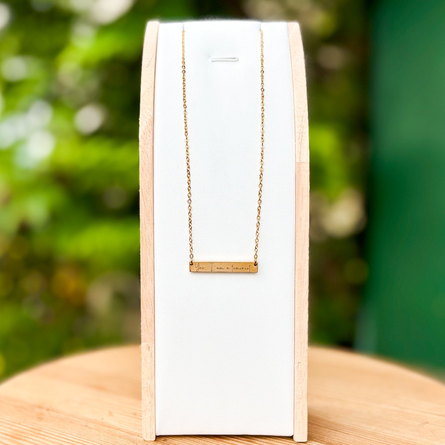 Ja, ik ben een feminist! ketting - roestvrij staal