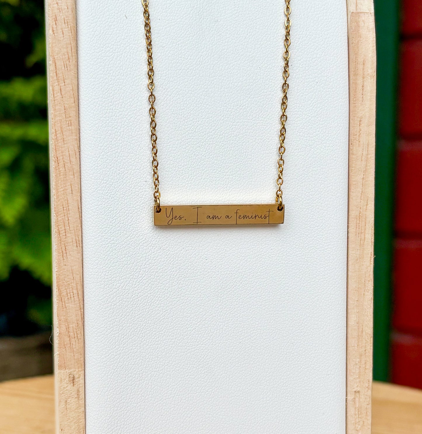 Ja, ik ben een feminist! ketting - roestvrij staal