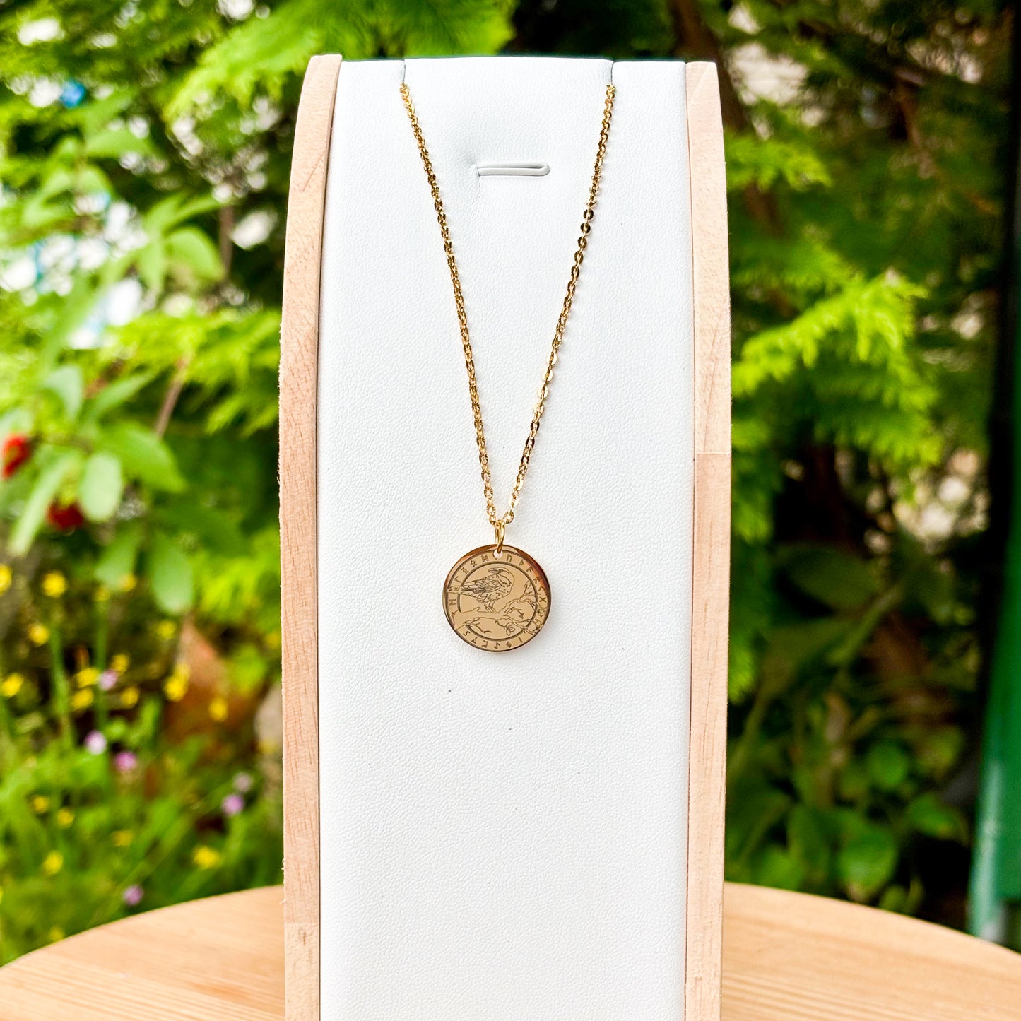 Raven in viking erb necklace - Stainless steel