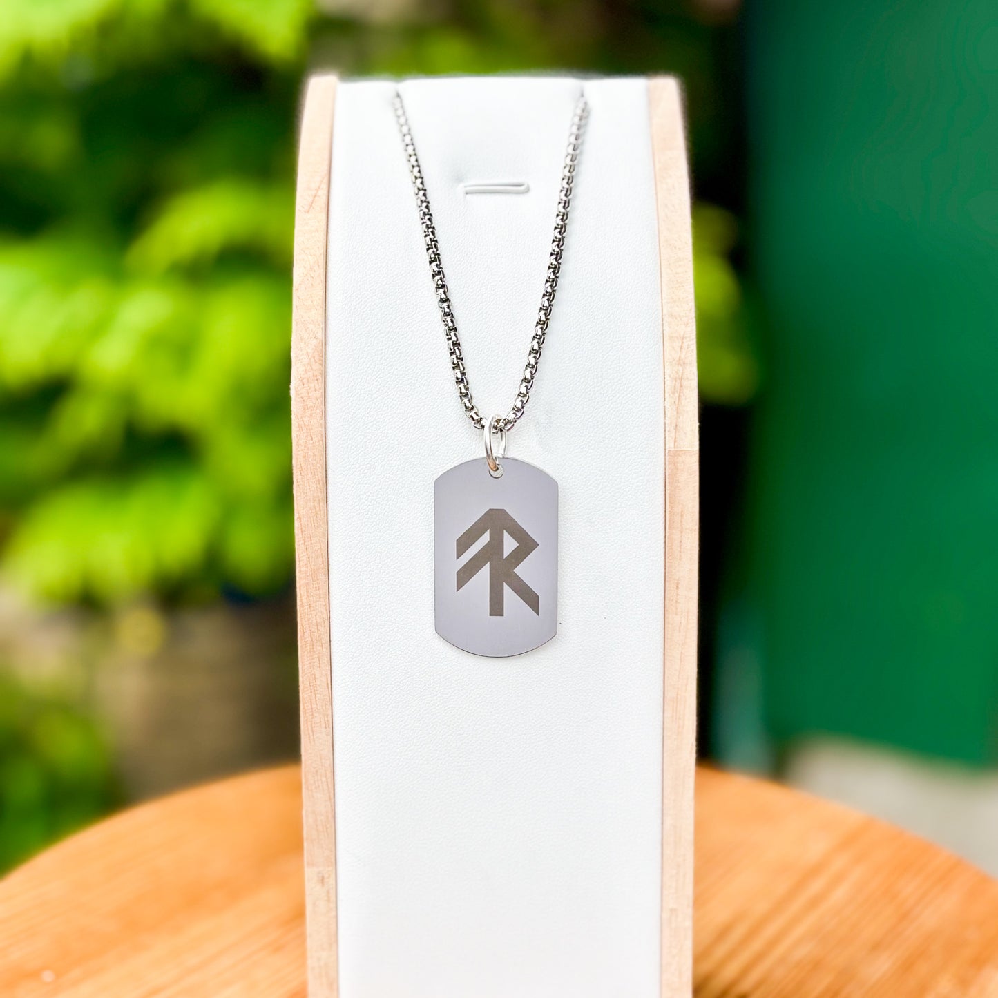 Single rune - energy soldier tag necklace - Stainless steel
