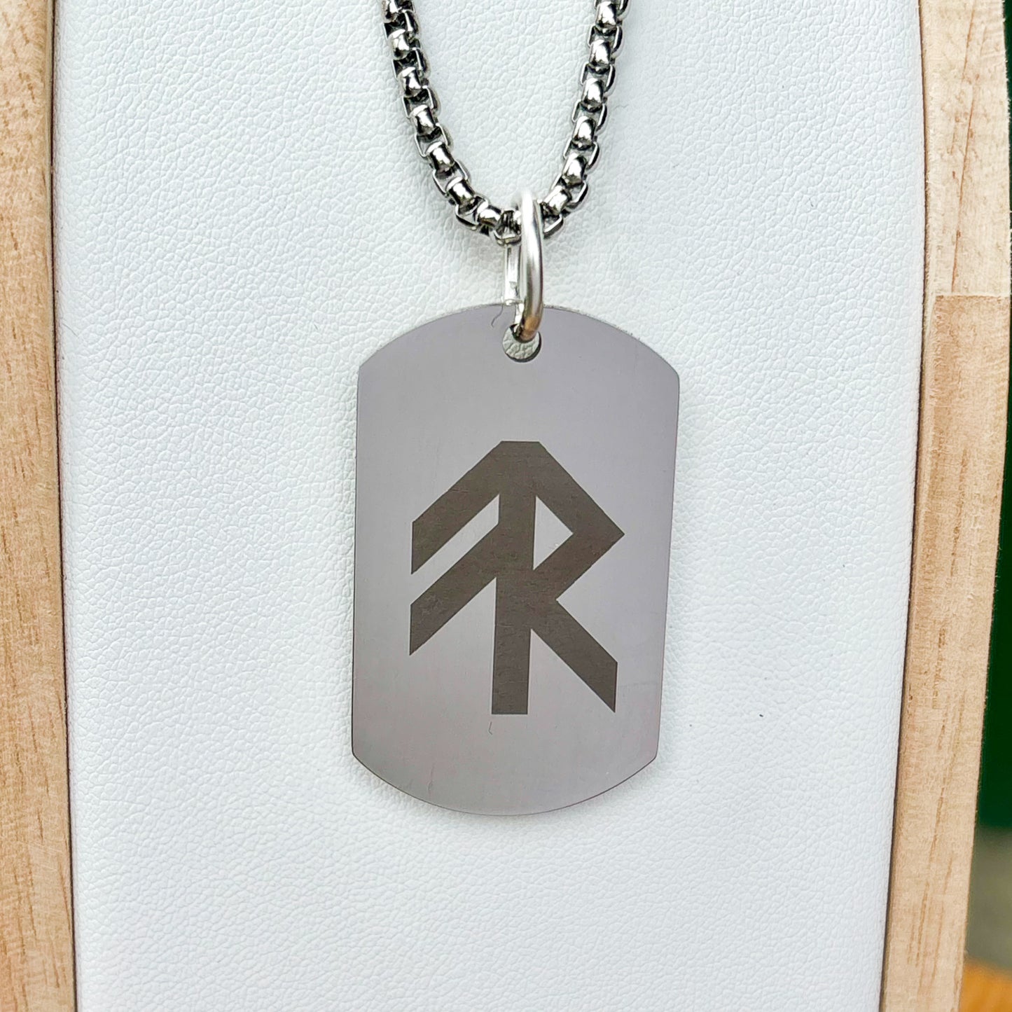 Single rune - energy soldier tag necklace - Stainless steel