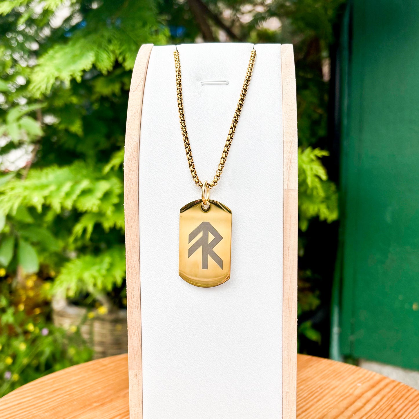 Single rune - good luck soldier tag necklace - Stainless steel