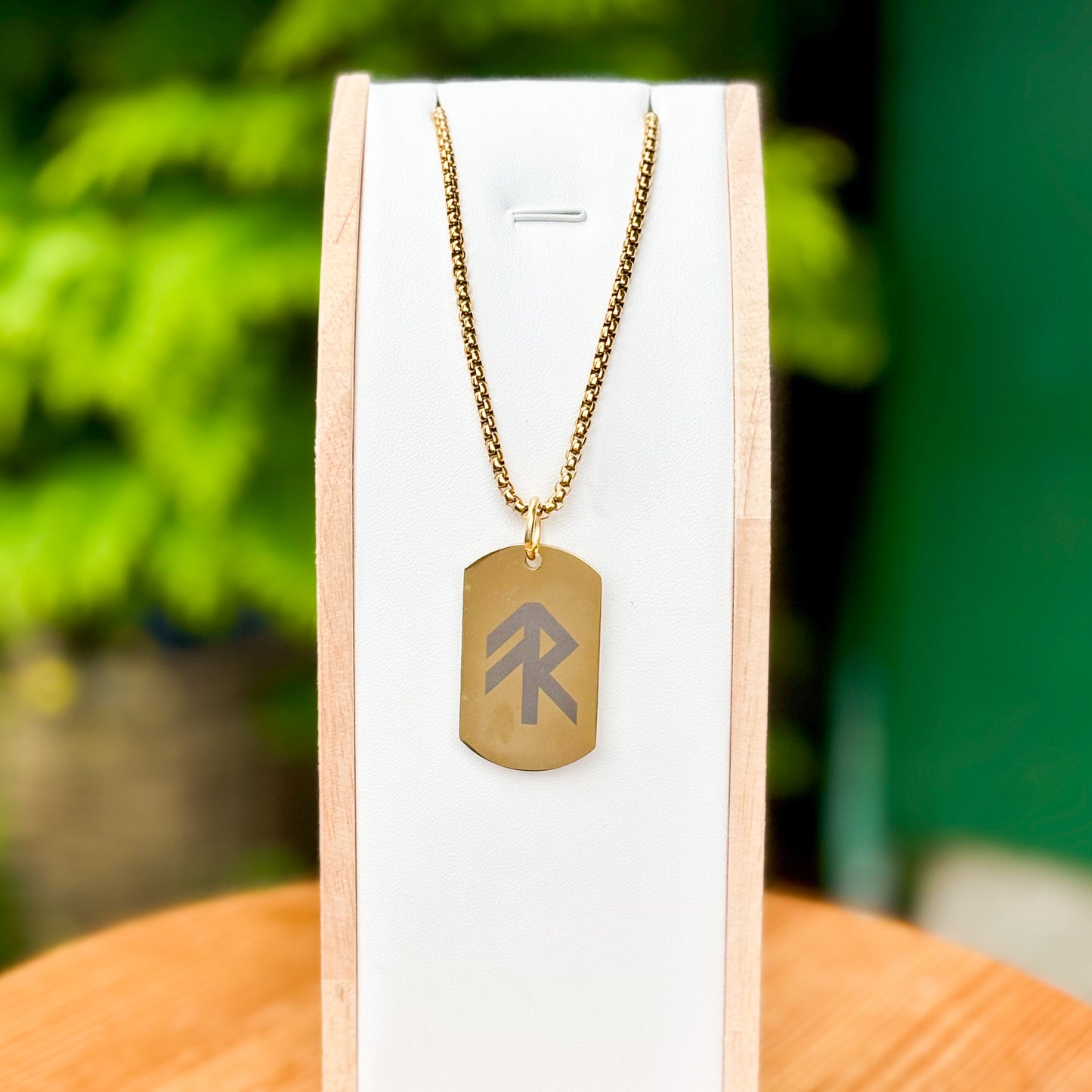 Single rune - energy soldier tag necklace - Stainless steel