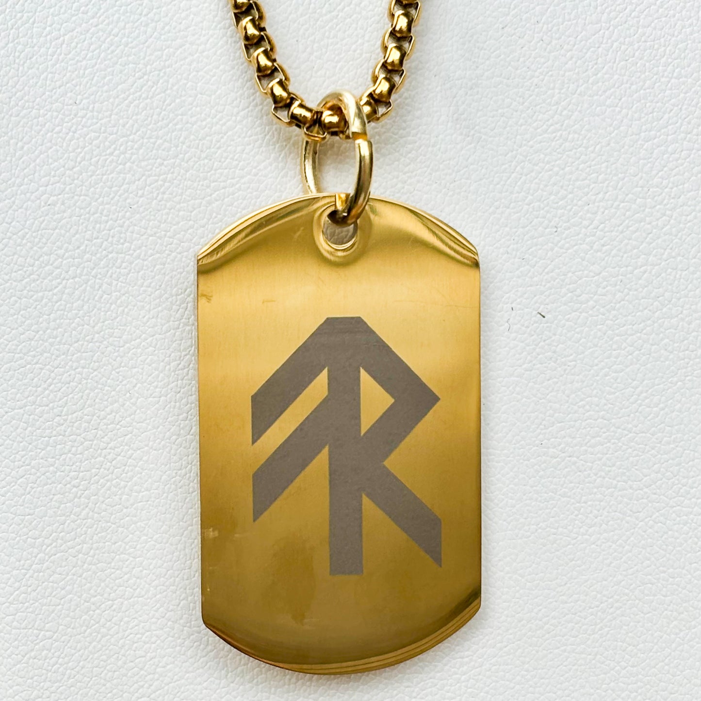 Single rune - good luck soldier tag necklace - Stainless steel