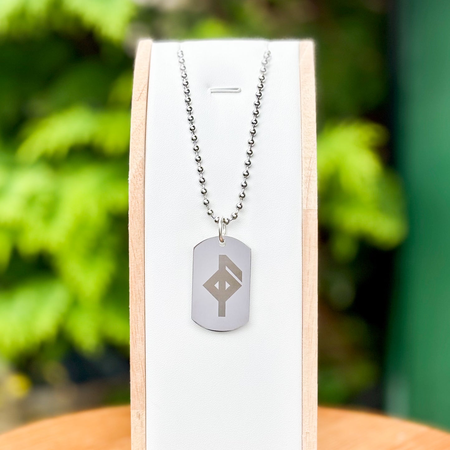 Single rune - health soldier tag necklace - Stainless steel