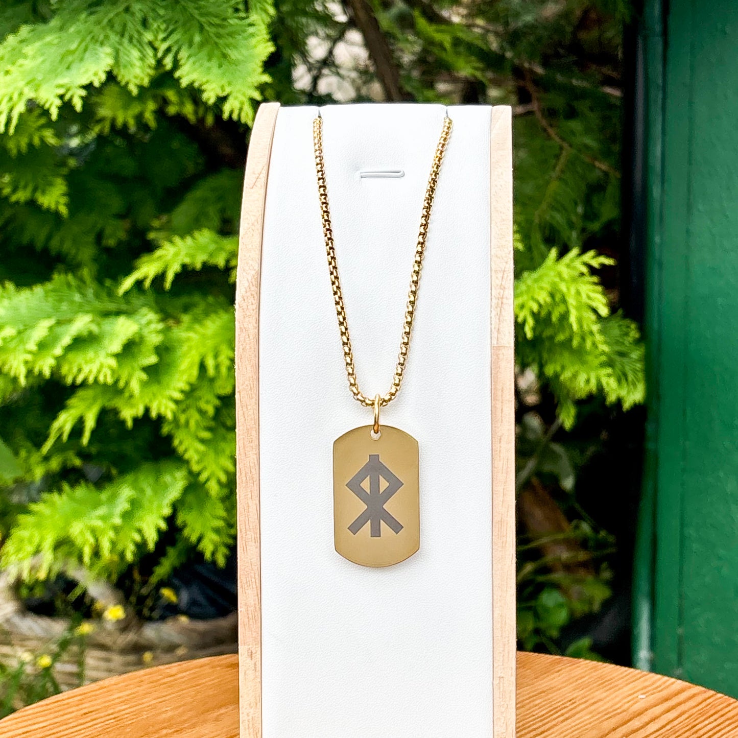 Single rune - courage soldier tag necklace - Stainless steel