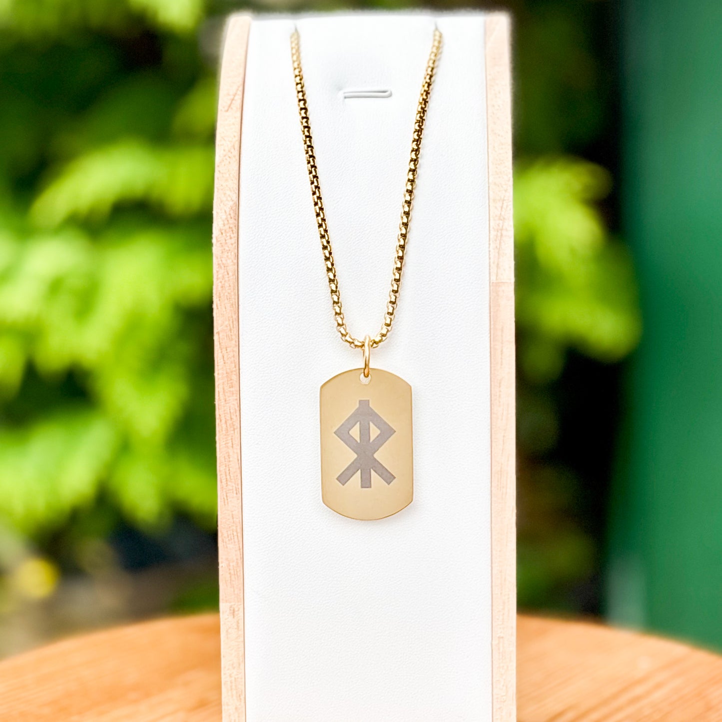 Single rune - courage soldier tag necklace - Stainless steel