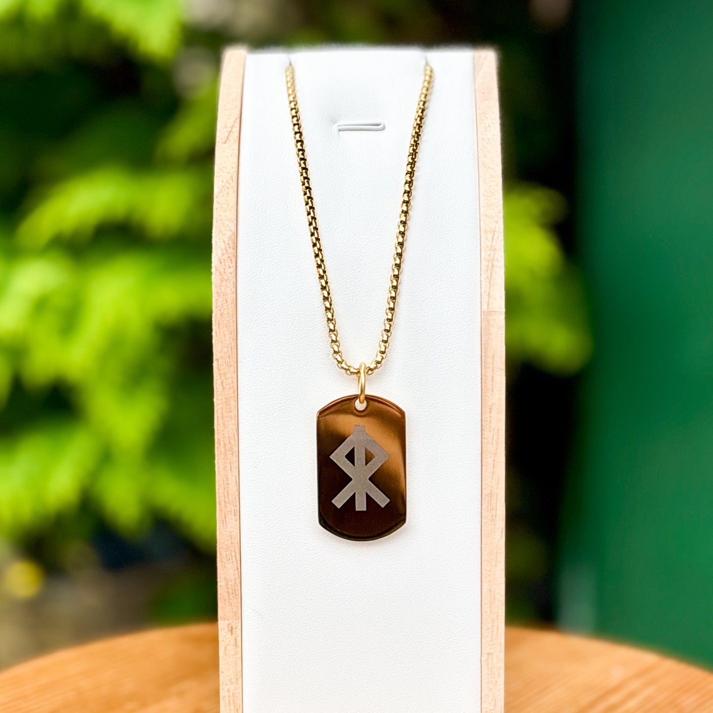 Single rune - courage soldier tag necklace - Stainless steel