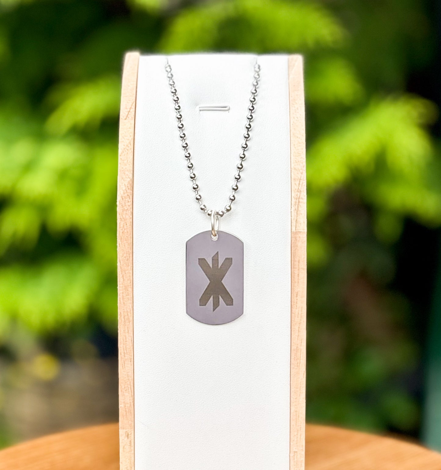 Single rune - strength soldier tag necklace - Stainless steel