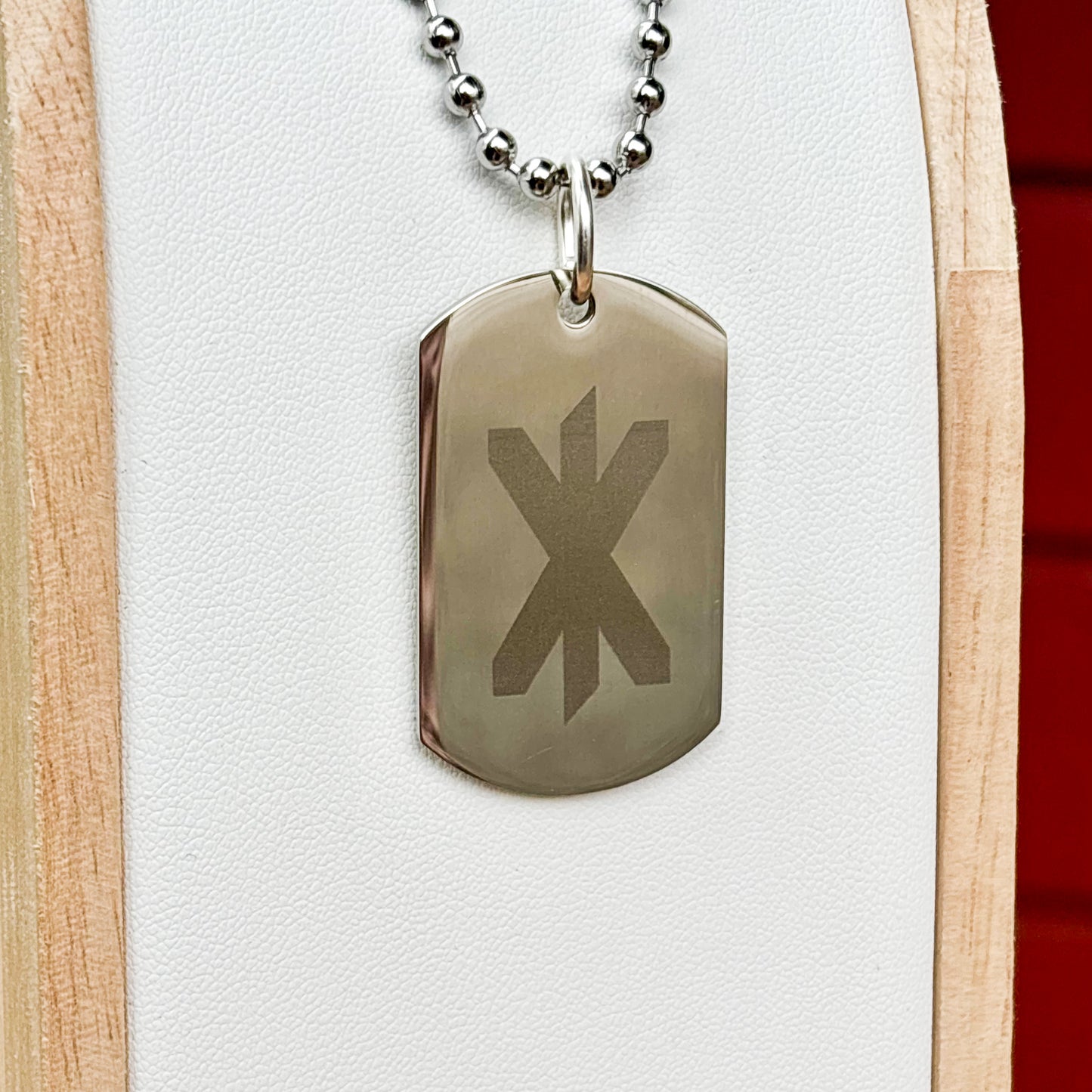 Single rune - strength soldier tag necklace - Stainless steel