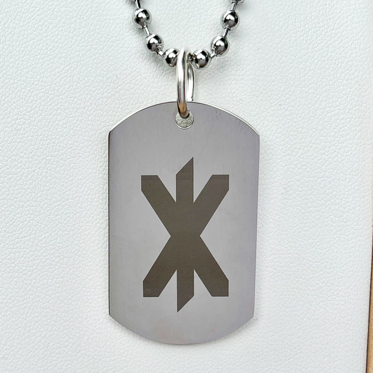 Single rune - strength soldier tag necklace - Stainless steel