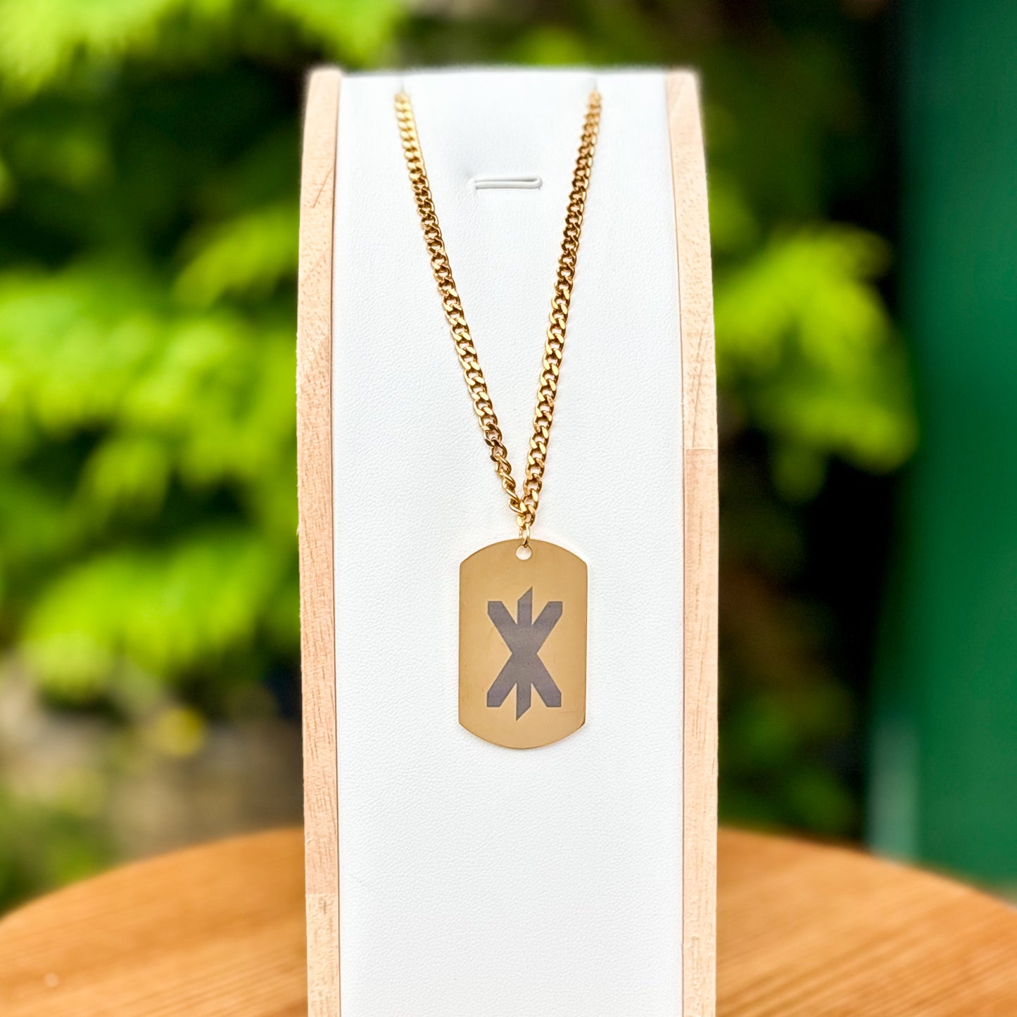 Single rune - strength soldier tag necklace - Stainless steel