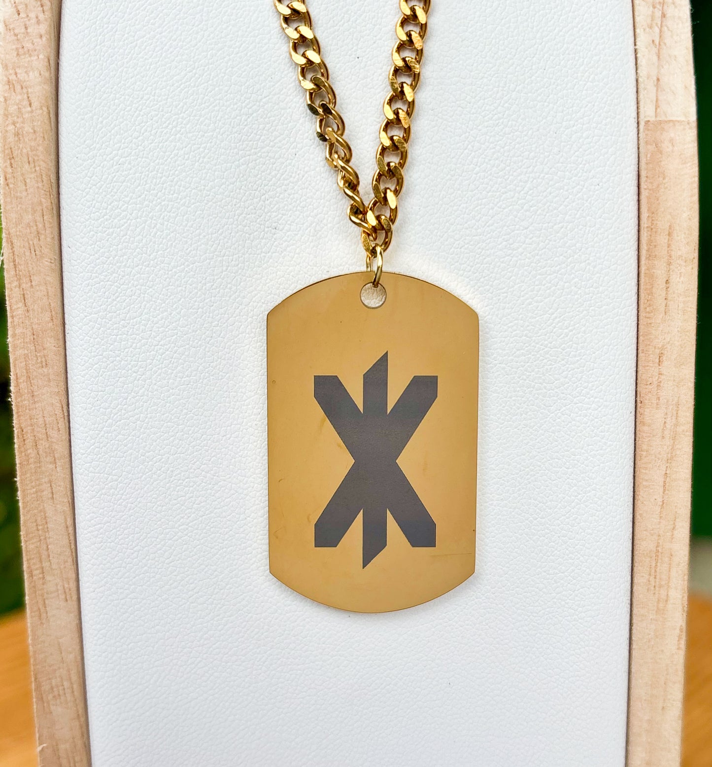 Single rune - strength soldier tag necklace - Stainless steel
