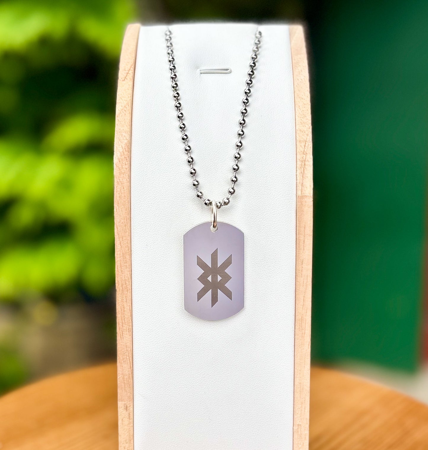 Single rune - Protection soldier tag necklace - Stainless steel