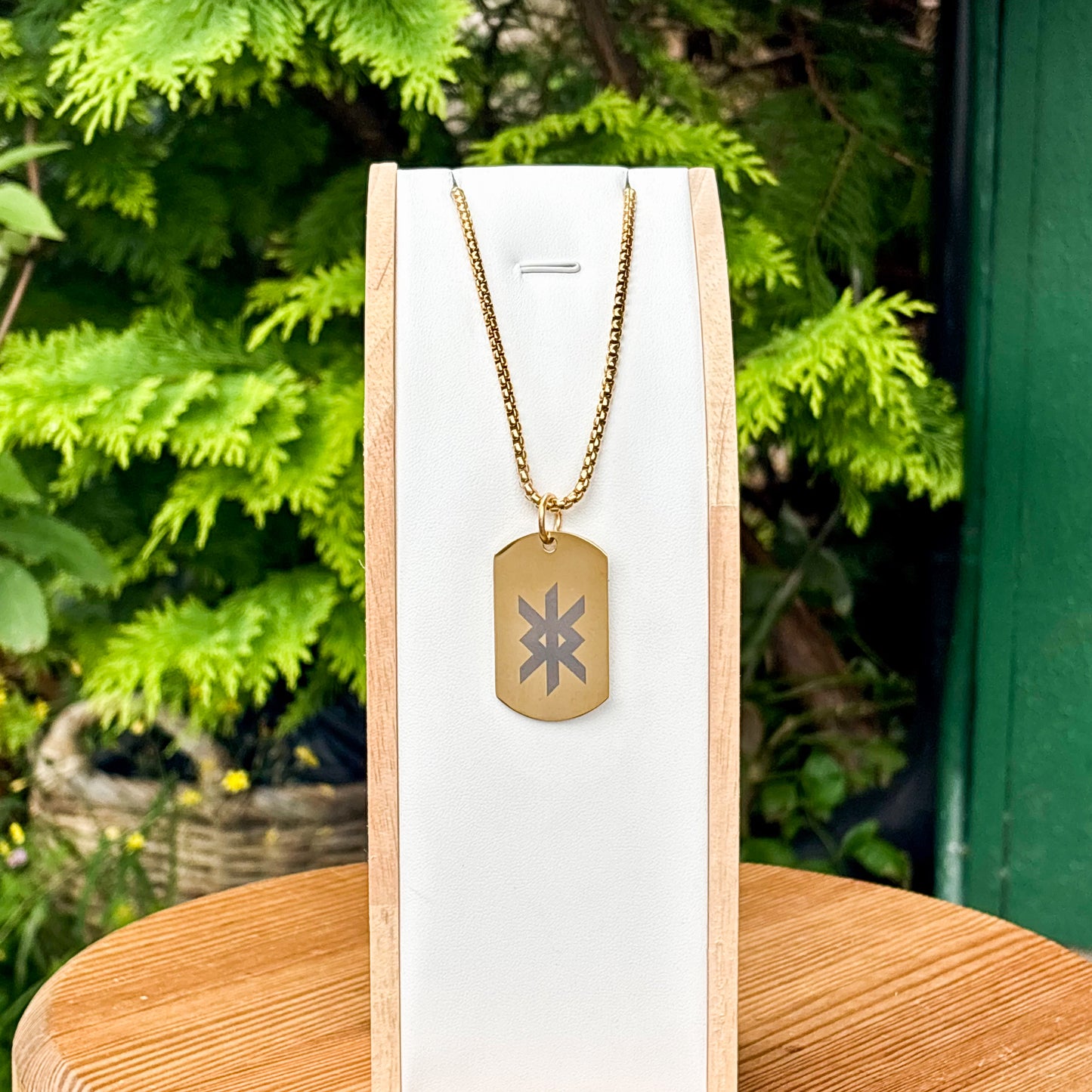 Single rune - protection soldier tag necklace - Stainless steel
