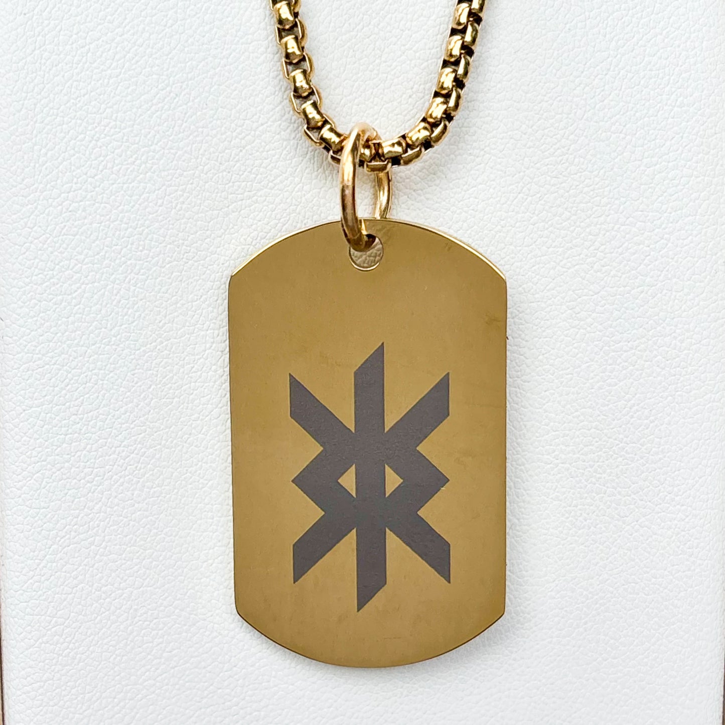 Single rune - protection soldier tag necklace - Stainless steel