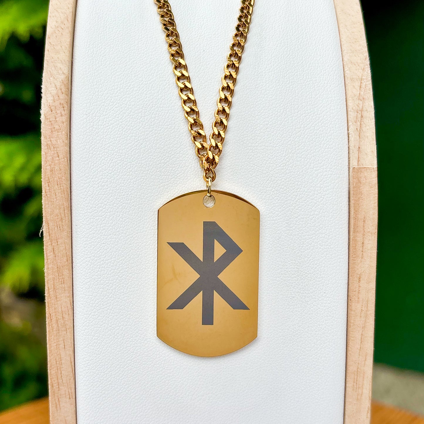 Single rune - love soldier tag necklace - Stainless steel