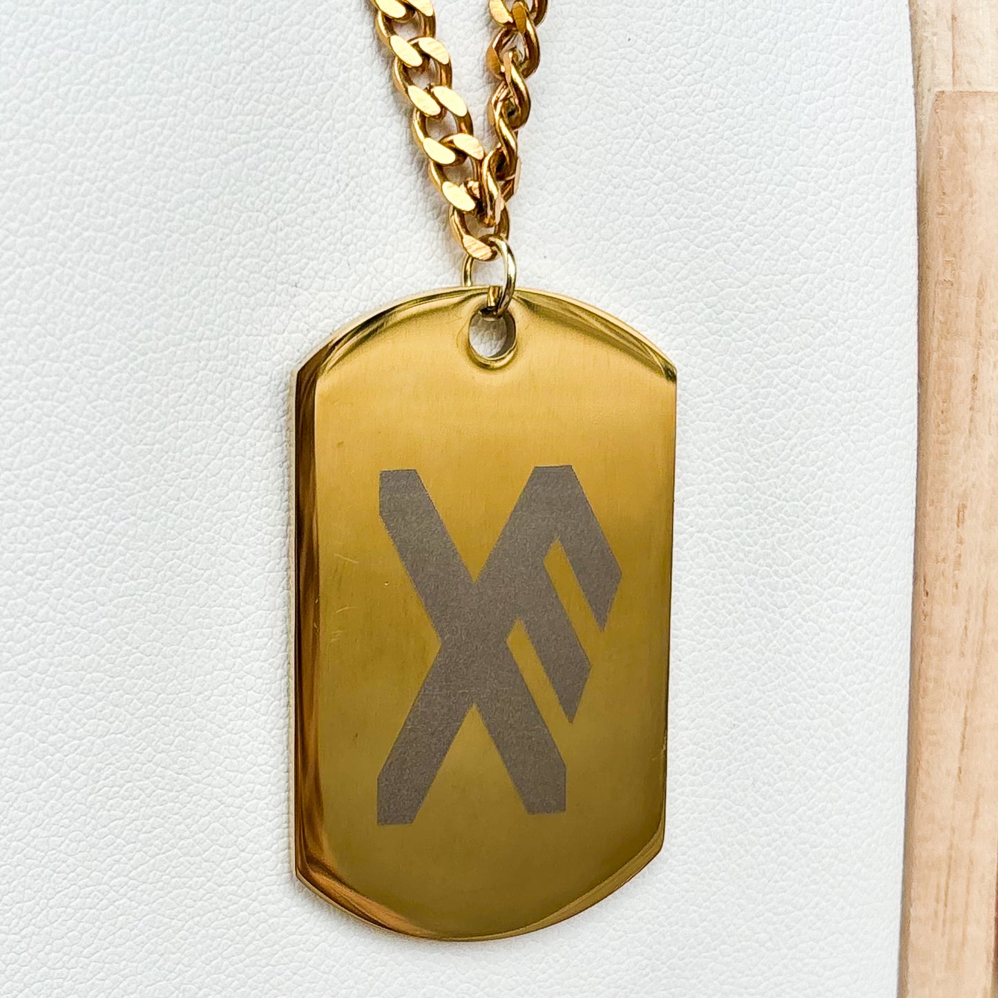 Single rune - good luck soldier tag necklace - Stainless steel