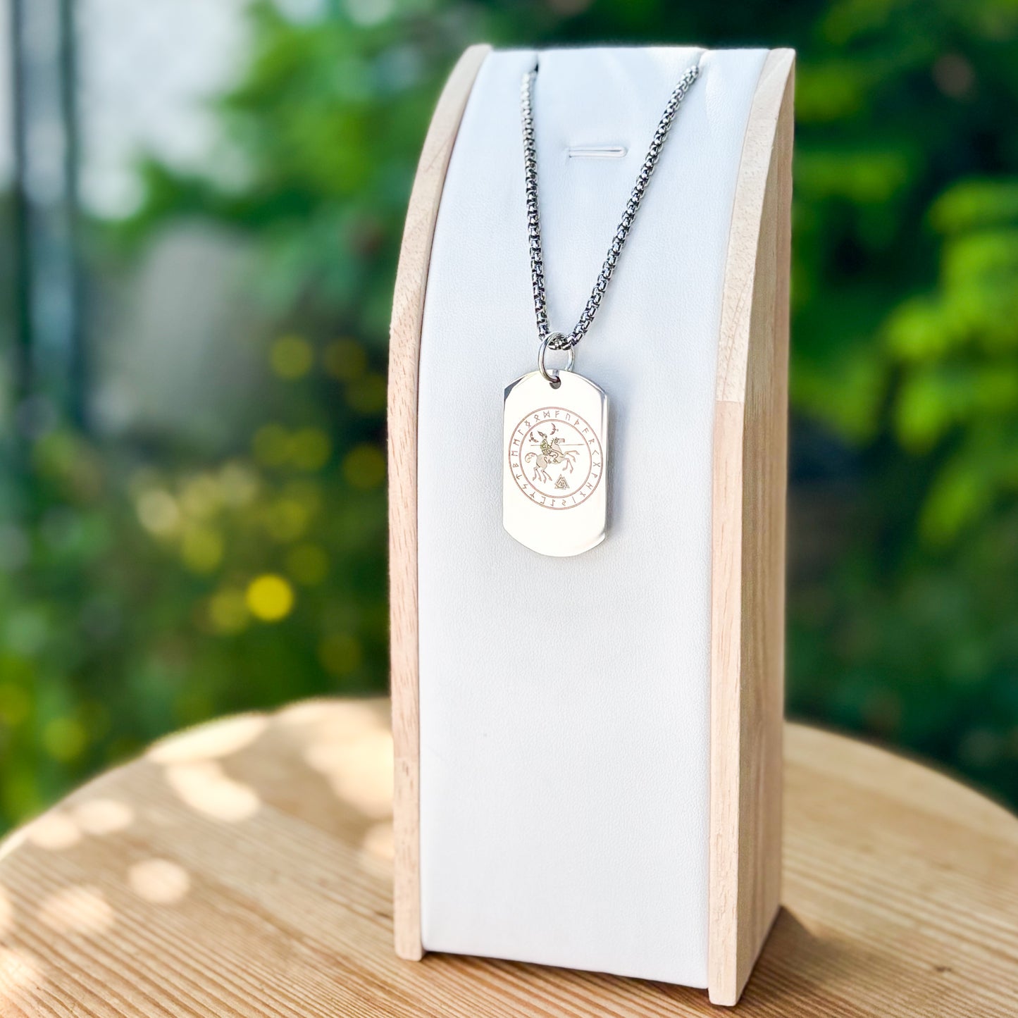 Sleipnir - 8 legged viking horse soldier tag necklace - Stainless steel