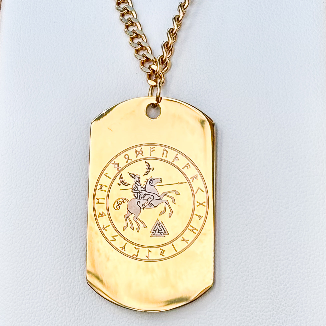 Sleipnir - 8 legged viking horse soldier tag necklace - Stainless steel