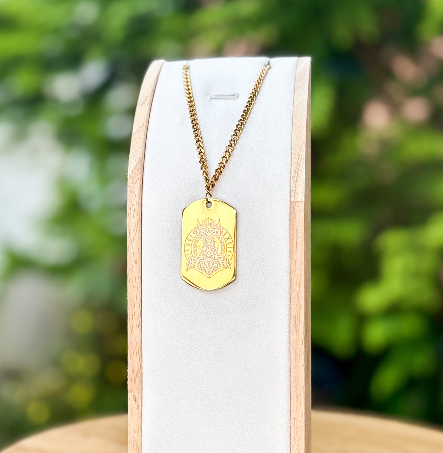 Thors magical hammer soldier tag necklace - Stainless steel